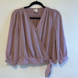 Japna Wrap Mauve Purple Tie Top